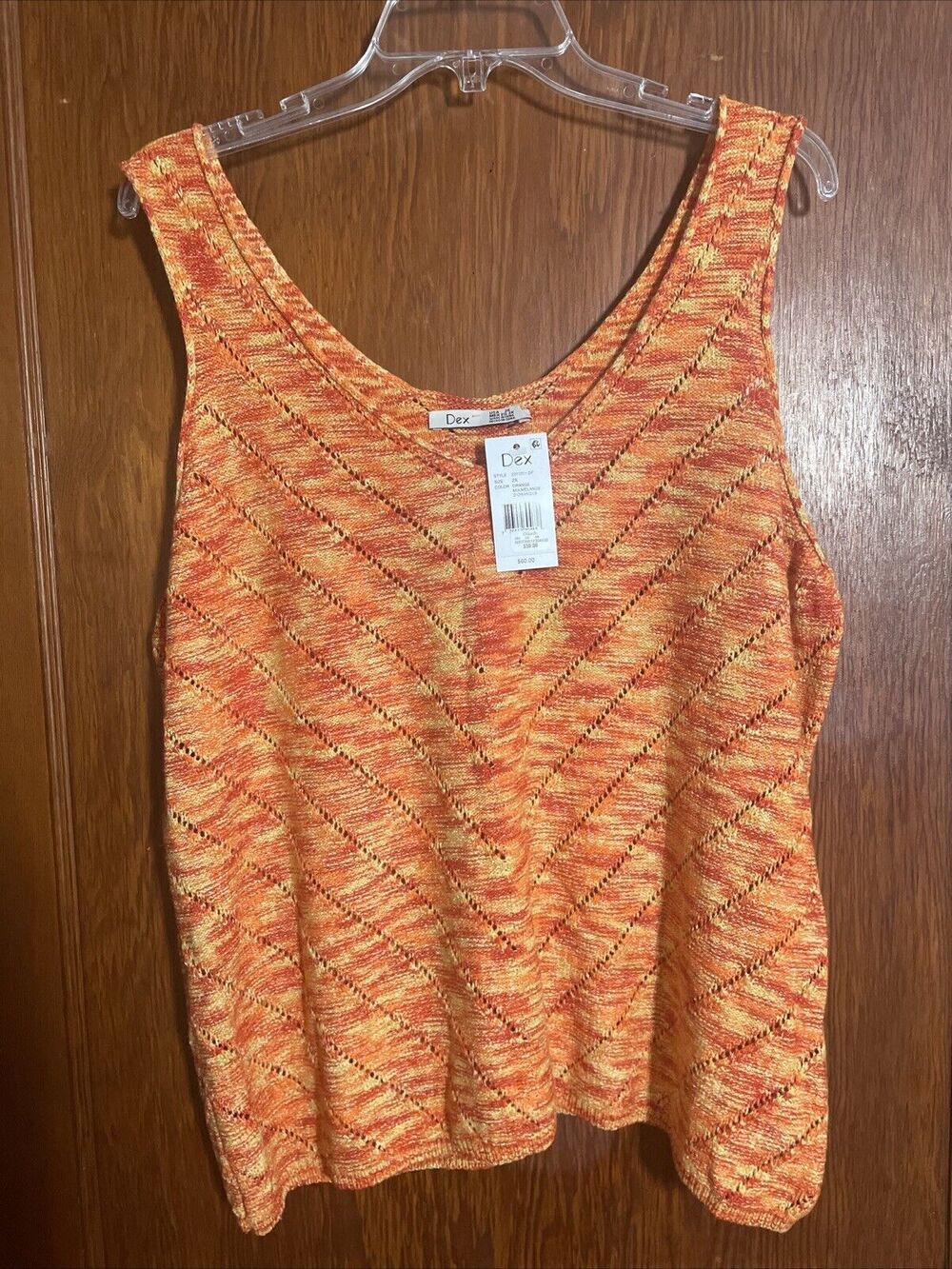 Dex Dillards Women's Tank Top Knit Tank Plus Orange 2X NWT